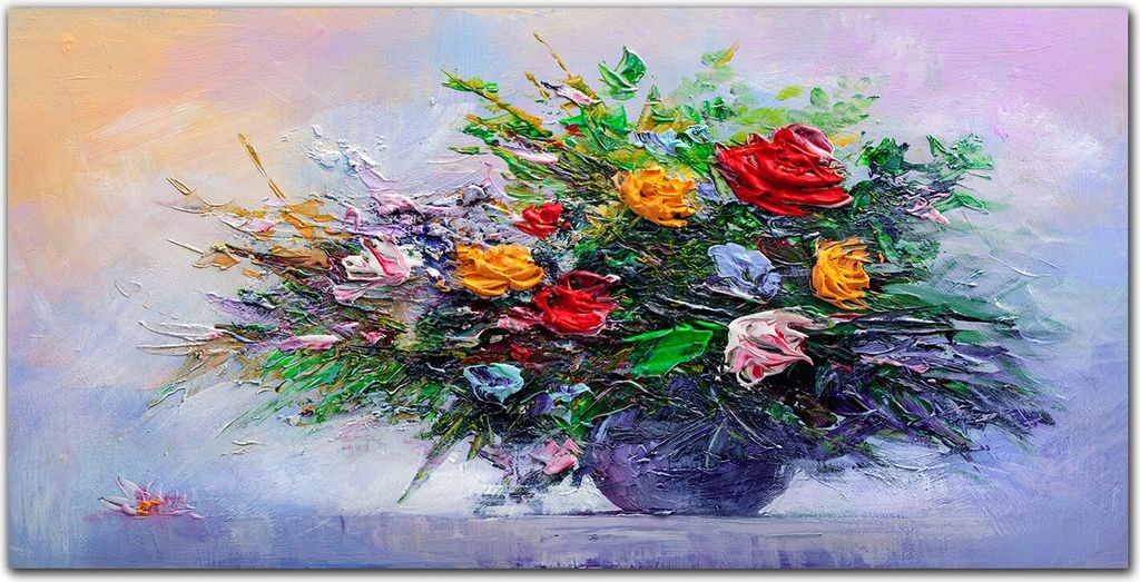 Coloray Bild aus Acryl 140 cm x 70 cm - Küche Wanddekoration Dekoration Wohnzimmer Gehärtetes Acryl Bild auf Acrylglas - Malerei Blumen