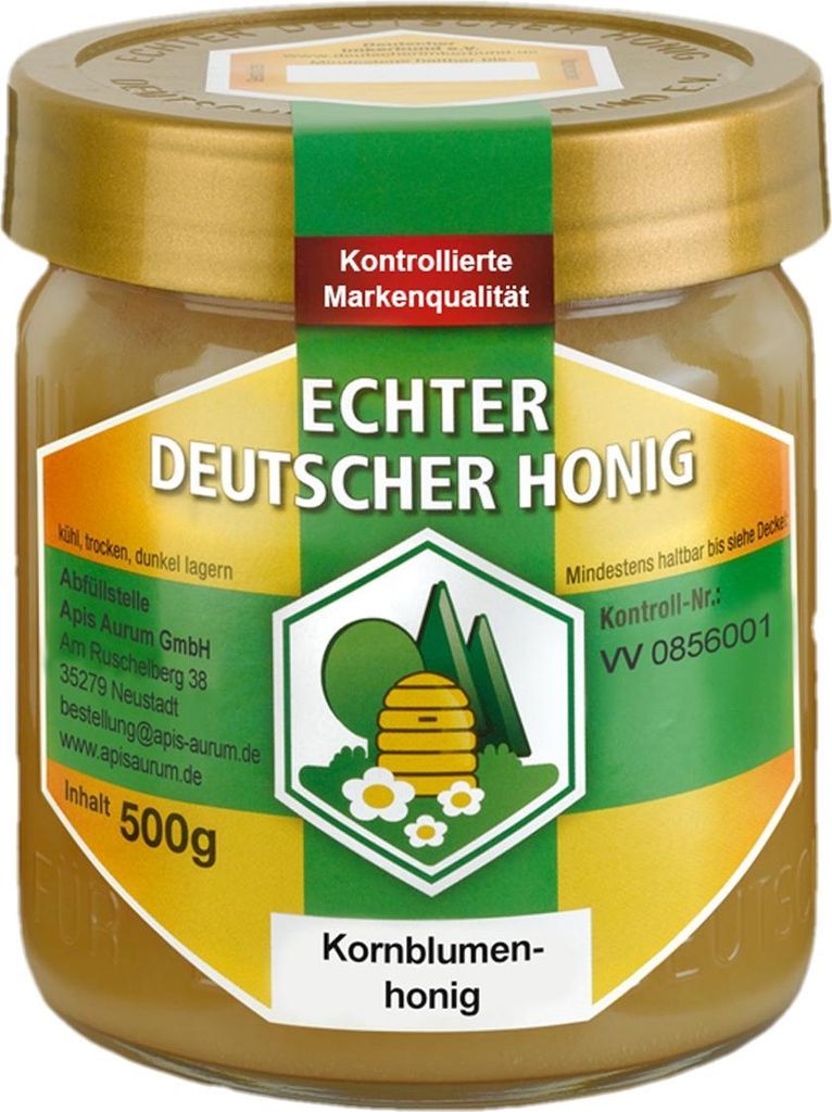 Echter Deutscher Honig - Kornblumenhonig - 500g im Glas