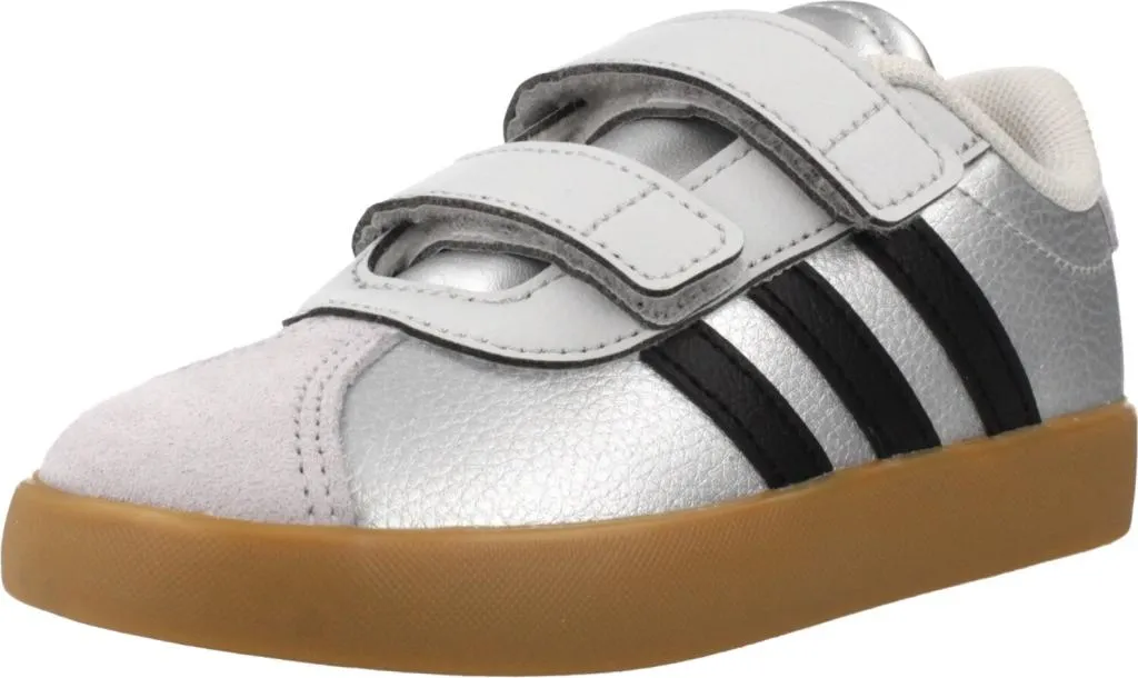 Baskets à Scratch Adidas VL Court 3.0 Enfant Argent : Confort et Style