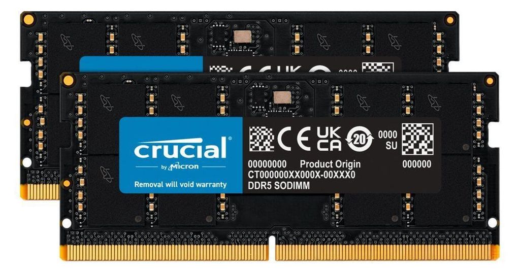 S/O 64GB KIT 2x32GB DDR5 PC 5600 Crucial CT2K32G56C46S5 Produktbild 