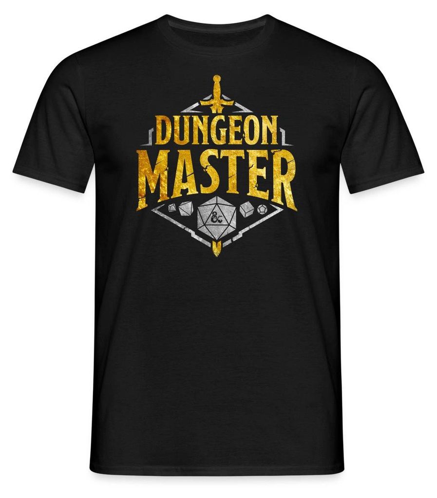 Spreadshirt Dungeons And Dragons Dungeon Master Silber Gold Männer T-Shirt, M, Schwarz