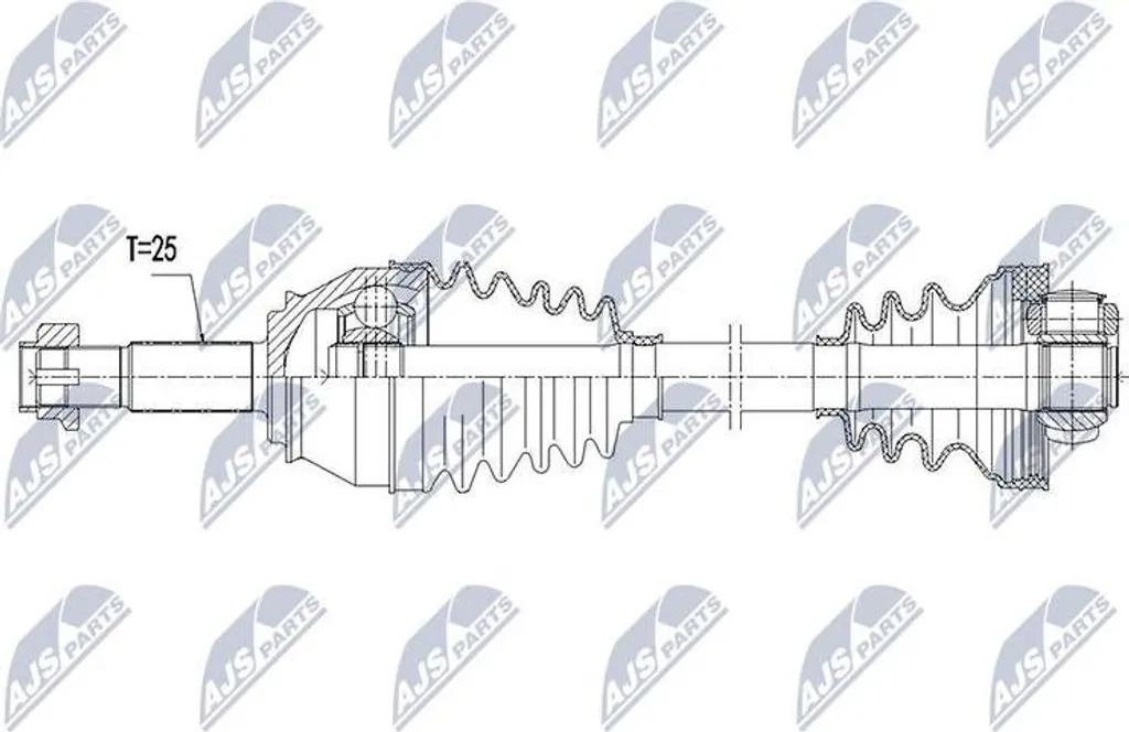 Arbre de transmission renforcé OE 46307614 NTY NPW-FT-025 haute qualité