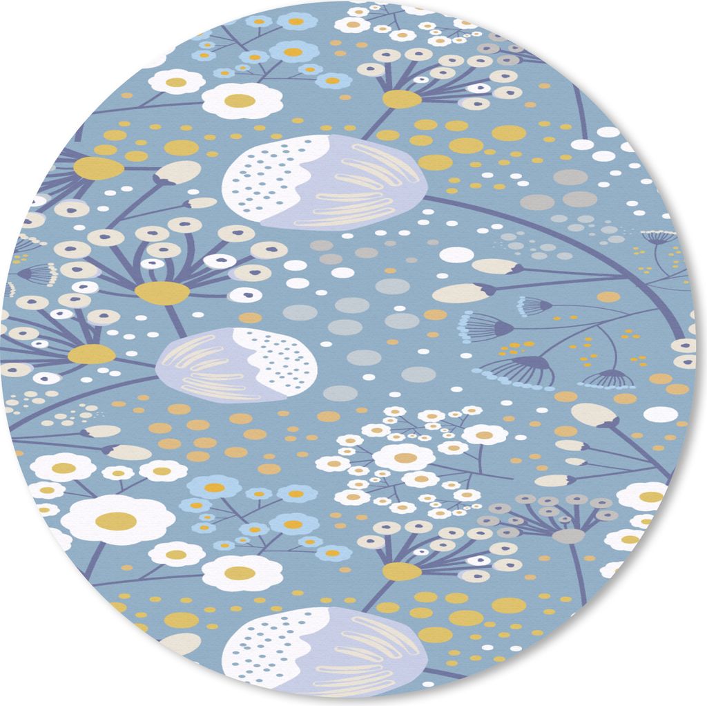 MuchoWow Mauspad Mousepad Muster - Kamille - Blumen 40x40 cm - Mousepads - Maus Mat - Pad - Mausunterlage - Schreibtisch Accessoires