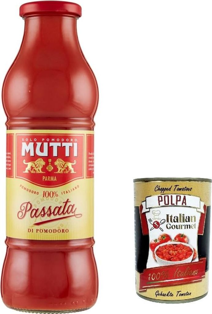 12x Mutti Passata di Pomodoro Tomatenpaste Tomaten sauce 100% Italienisch 700g + Italian Gourmet polpa 400g