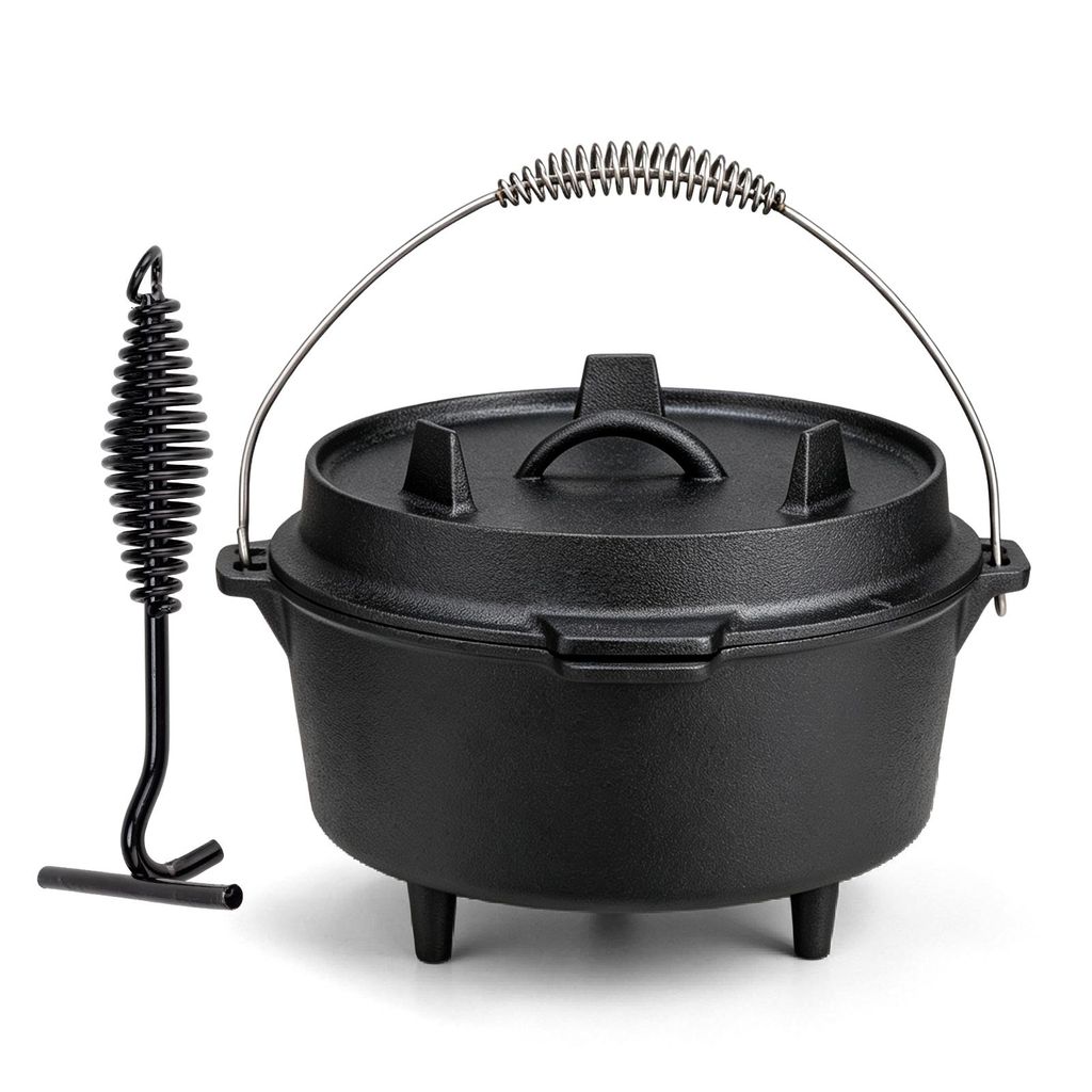 BBQ Feuertopf | Eingebrannter 3,5 L Dutch Oven aus Produktbild 
