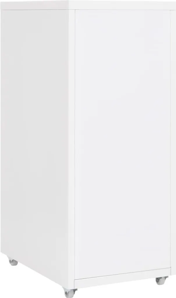 Caisson de bureau mobile en métal blanc avec tiroirs de rangement - 3
