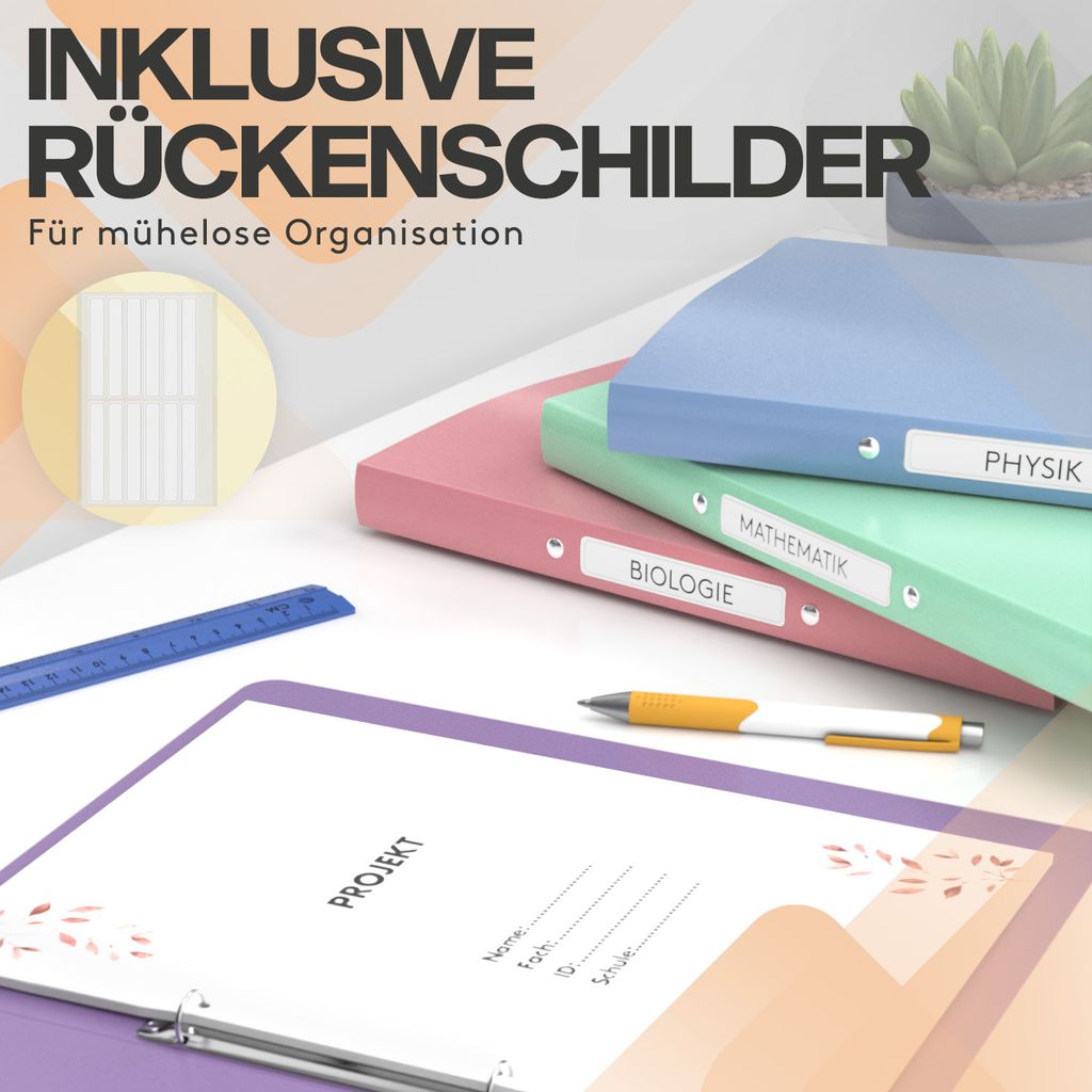 ACROPAQ - 12 x Ringbuch A4 - Ordner schmal, Pastell, Mit 2 Produktbild 4