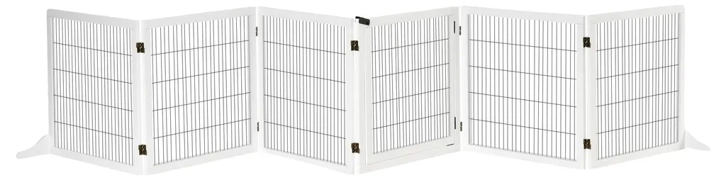 Barrière de sécurité chien pliable en bois blanc robuste 432x36x70cm