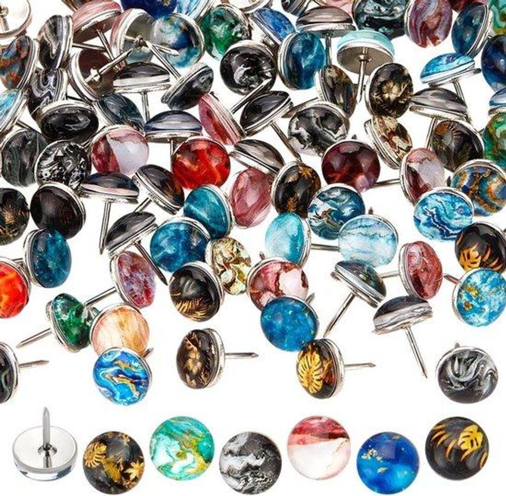 100 Stuks 10mm Muurspelden, Leaf Wave Stijlen, voor Kaart Kurkbord, Kalender, Foto Muur en Kantoor