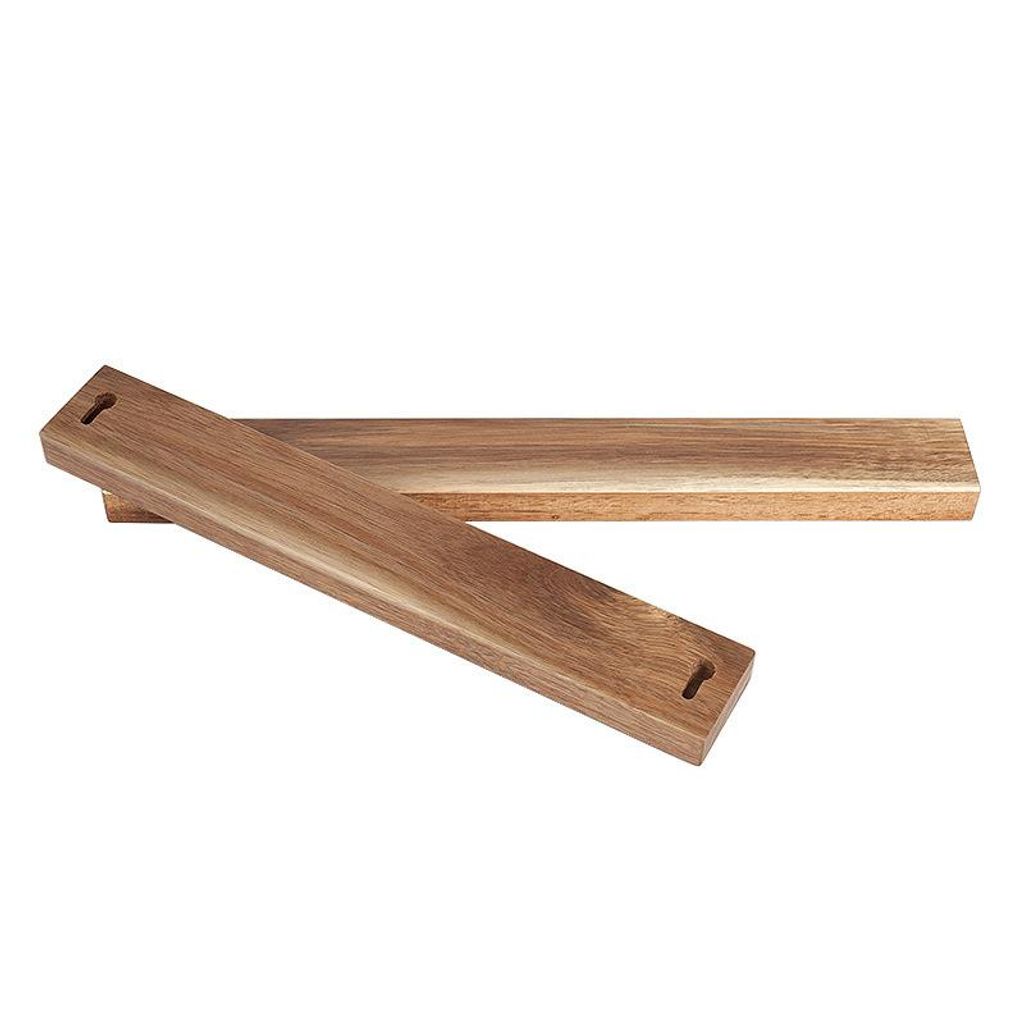 Magnetischer Messerhalter aus Akazienholz – 40 cm starke Magnetleiste zur Wandmontage, für Küchenmesser & Besteck, bohrbare Holz-Magnetleiste