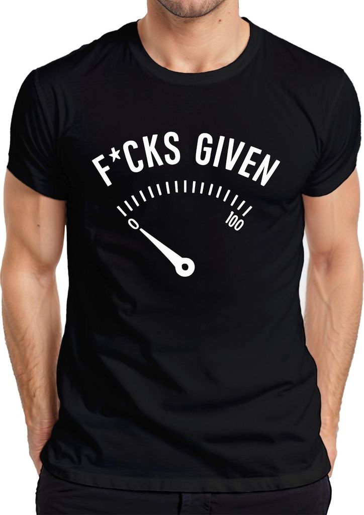 F*CKS GIVEN sarkastisch frech humor gelassenheit nullsorgen witzi Herren T-Shirt, Schwarz, XXL