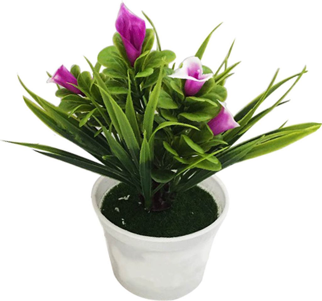 1Pc Topf künstliche Blume Bonsai Stage Garden Decor Requisiten-(Lila)