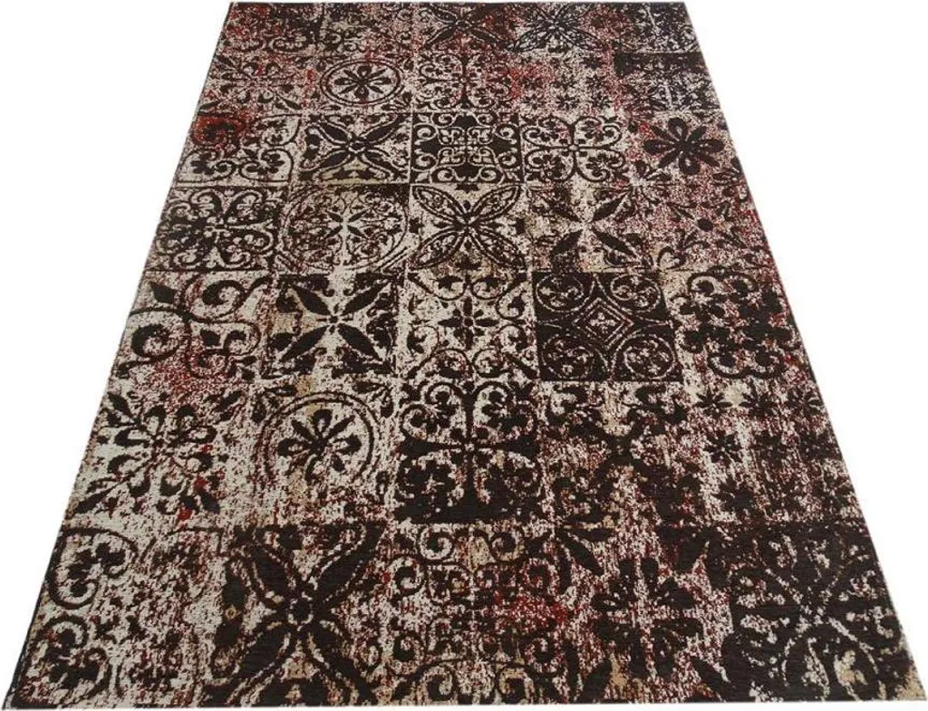 Tapis géométrique LINIT en laine véritable tissé main haute qualité - 5