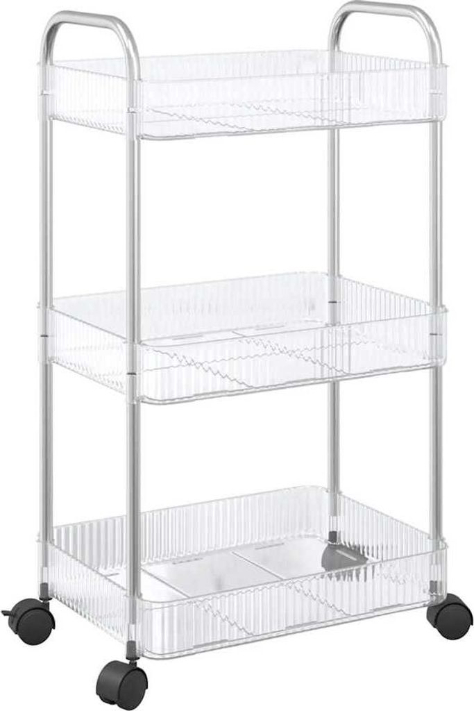 "WINTER SALE" Aufbewahrungswagen 3 Etagen Transparent 37x28x68 cm Acryl - Bollerwagen NEU9772612