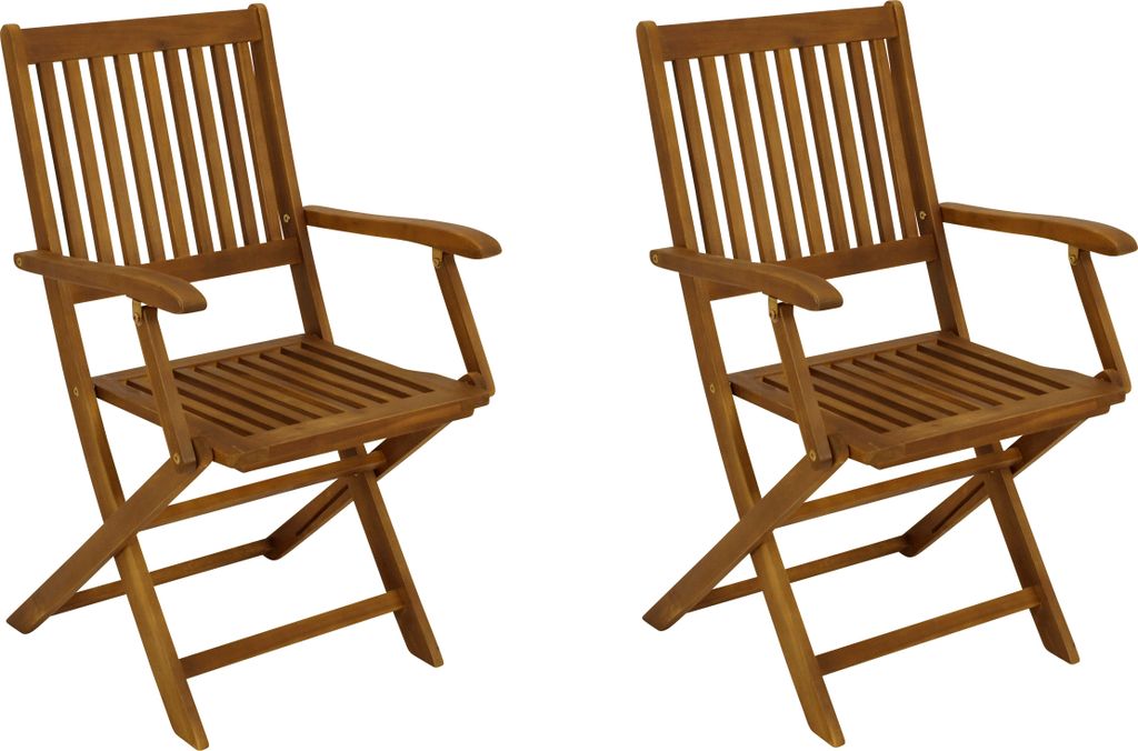 DEGAMO Gartensessel Klappstuhl Gartenstuhl BENITA, Holz Akazie geölt, 2 Stück