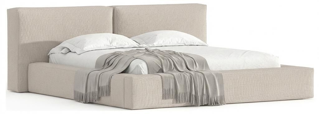 Polsterbett DreamLux Noble 200 x 200 cm mit Lattenrost und Produktbild  KI-generiertes Bild