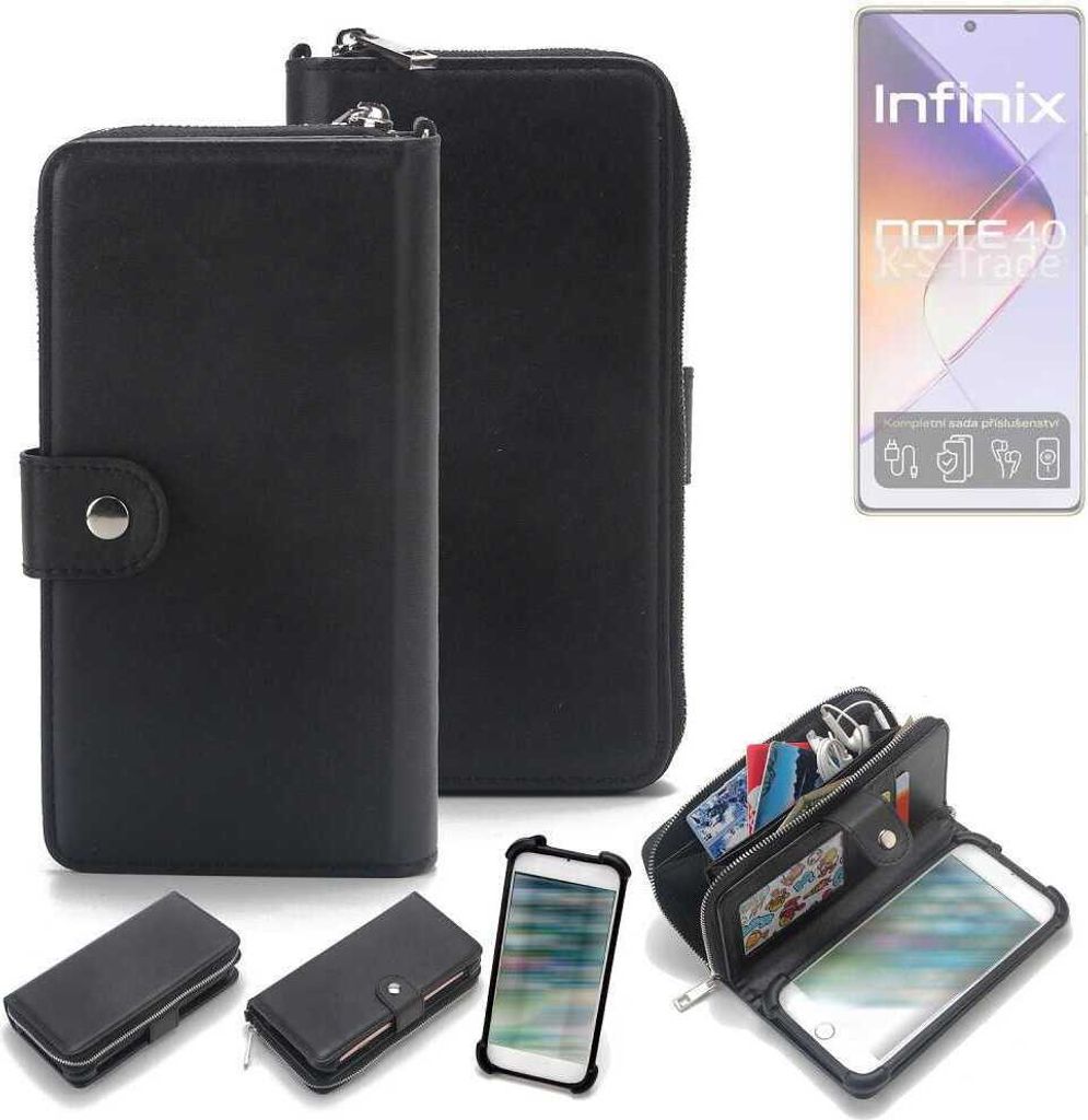 K-S-Trade 2in1 Handyhülle Schutzhülle kompatibel mit Infinix Note 40 & Portemonnee Cover Handy Hülle Case Etui Geldbörse Wallet Bookstyle Hülle