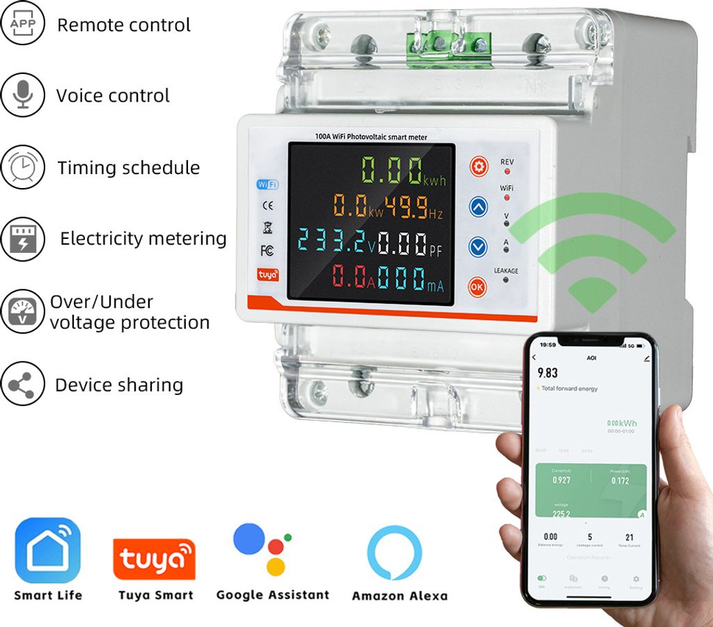 Tuya WiFi Leistungsschalter, bidirektionale Messung, Produktbild 11