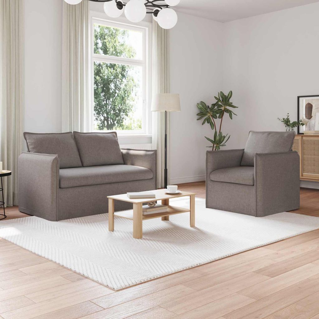 "SALE 2026"2-Sitzer Sofa Couch 120cm - 2 pcs - elegantes Design - Doppelsofa - Couch - Taupe Metall NEU460990 - Klassische Sofas