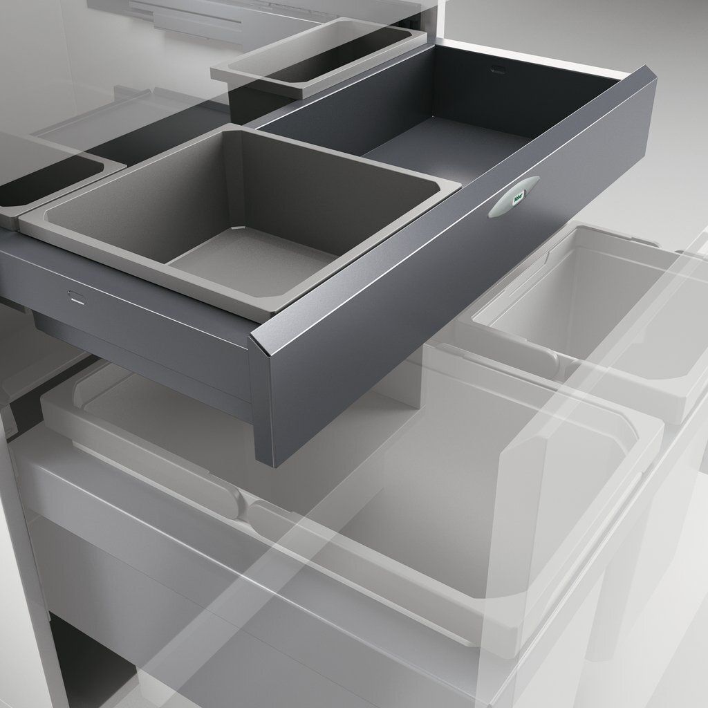 Naber, Cox Base-Board 600. Abfallsammler, silber - Mülleimer