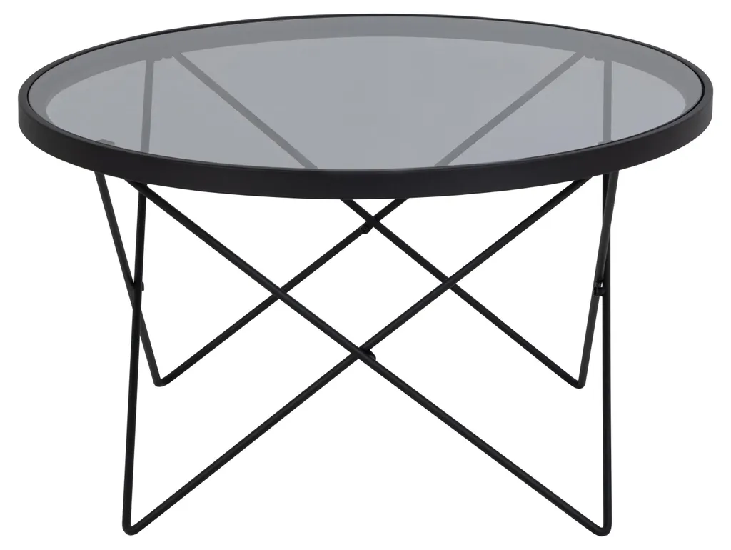 Table basse verre gris Cuxton Ø80cm : gagnez de la place avec style