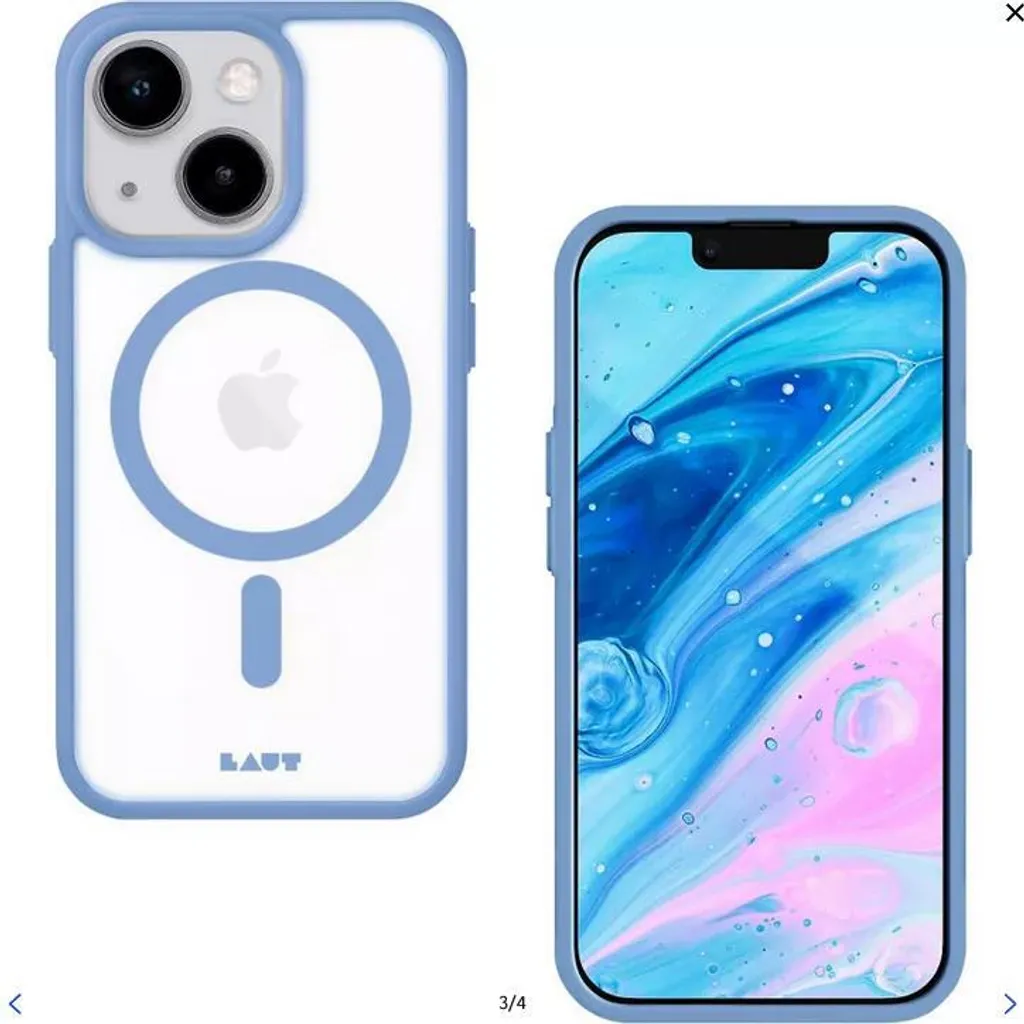 Coque iPhone 14 Plus antichoc LAUT HUEX Protect Bleue et Transparente