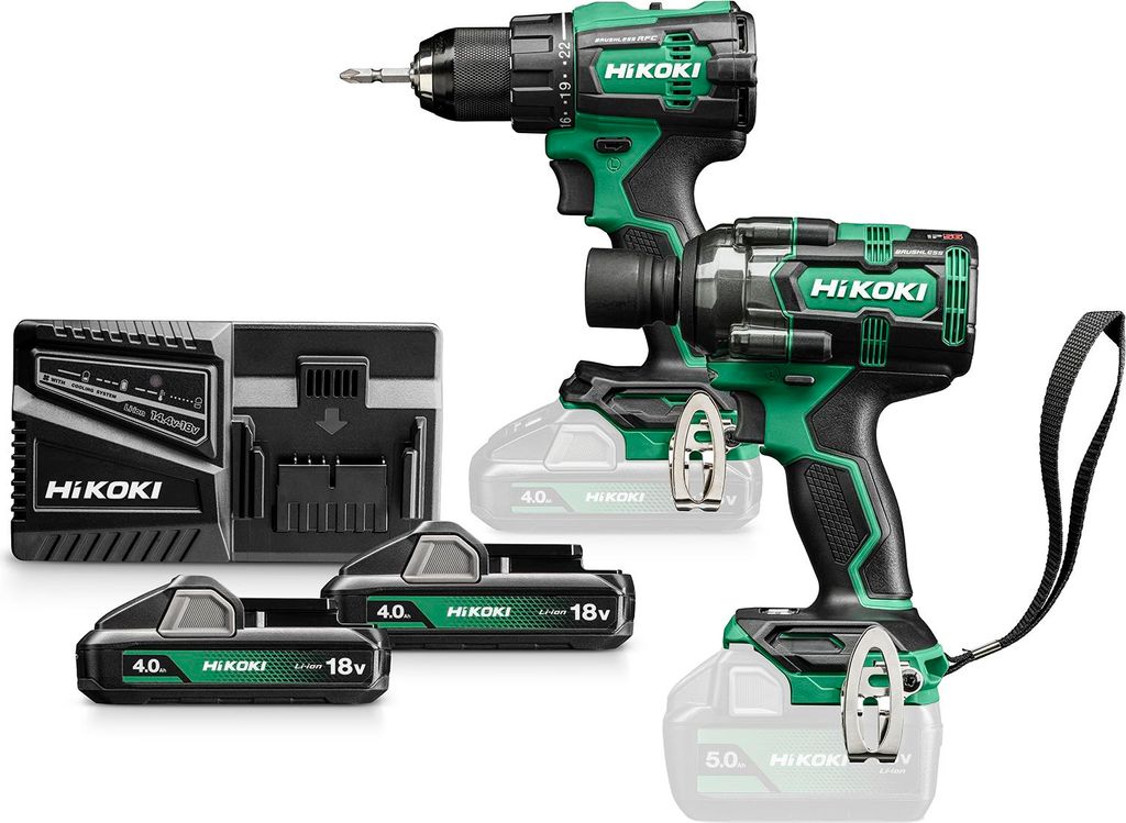 Hikoki Kit 18V Kc18De Wlz (Ds18De+Wr18Dh) 2X4,0Ah Hitsystem