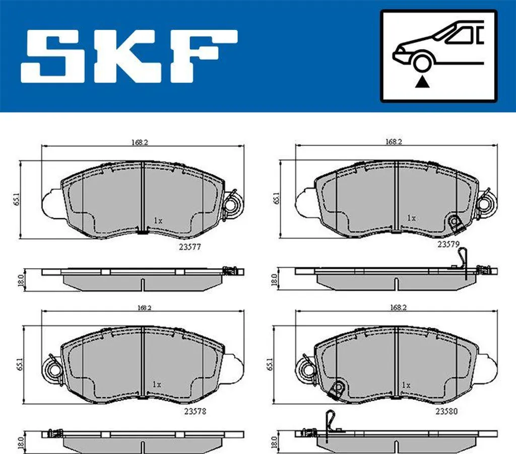 SKF VKBP 80489 A Jeu de Plaquettes de Frein à Disque pour Transit OE