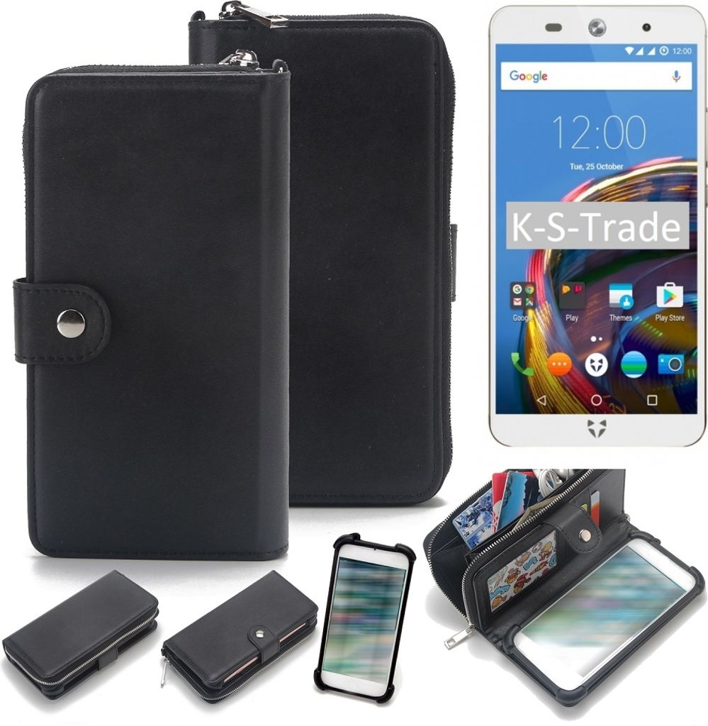 K-S-Trade 2in1 Handyhülle Schutzhülle kompatibel mit Wileyfox Swift 2 Plus & Portemonnee Cover Handy Hülle Case Etui Geldbörse Wallet Bookstyle