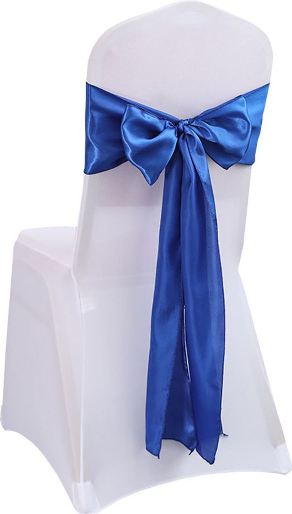 CANDeal 10-teiliges Set Satin Stuhl Schärpen Bögen für Hochzeit Empfang- Universal Stuhl Back Tie Supplies, keine Stuhlabdeckungen(Königsblau)