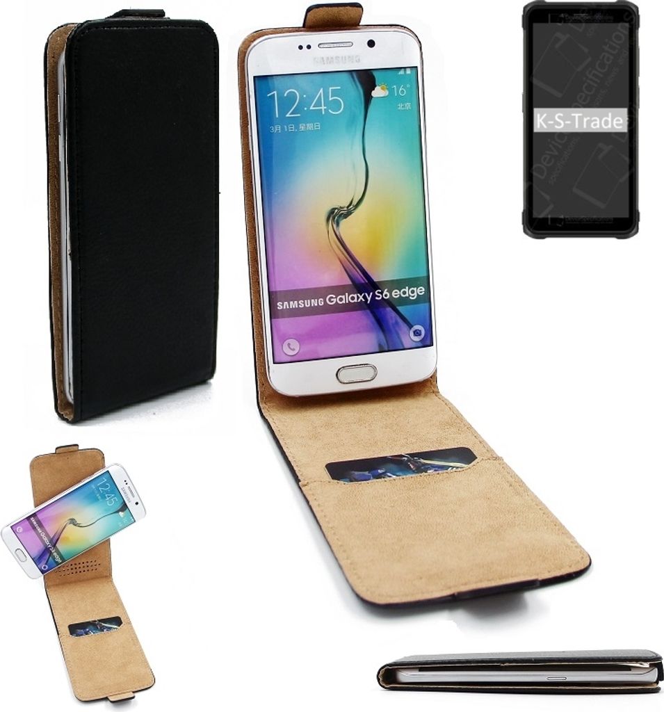 K-S-Trade Schutzhülle Handyhülle kompatibel mit Ulefone Armor X10 Pro Flipstyle 360° Smartphone Tasche, schwarz, Case Flip cover