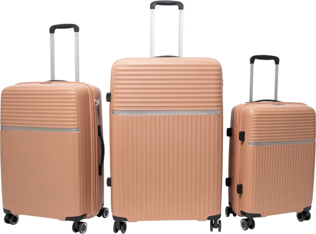 Lot de bagages rigides beiges 4 roues 360° - Valise S, M et L Aga