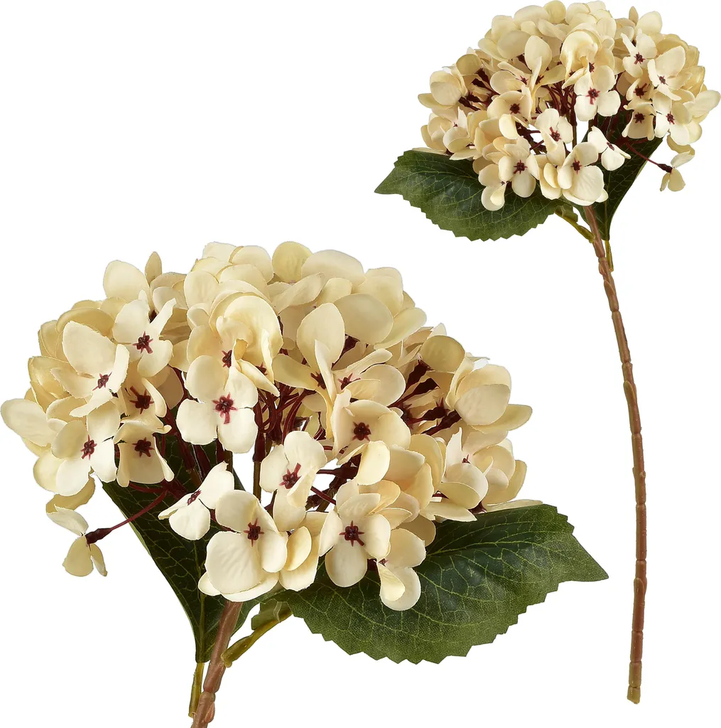 Hortensia synthétique vert 47 cm VIRIDIS - Réalisme et haute qualité