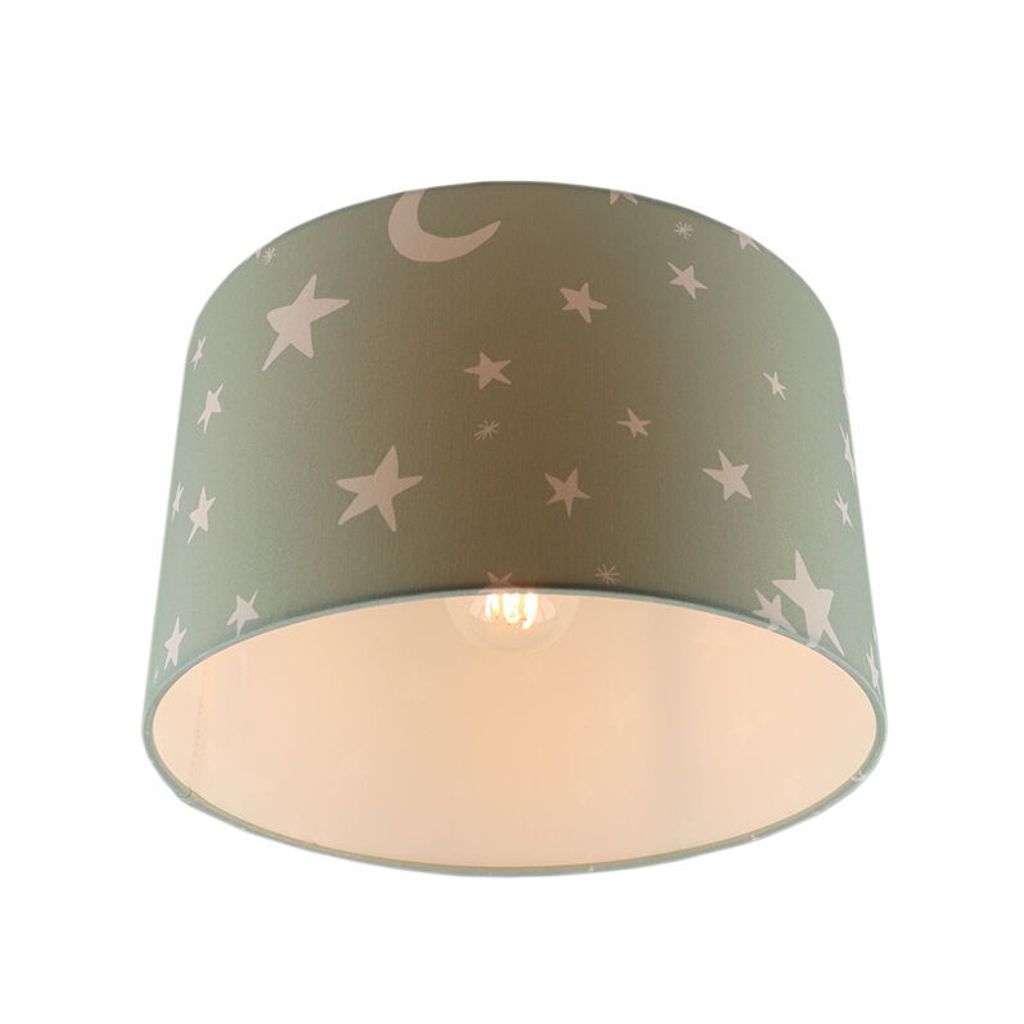 Olucia - STARS - Kinderzimmer Deckenleuchte - Grün / Weiß