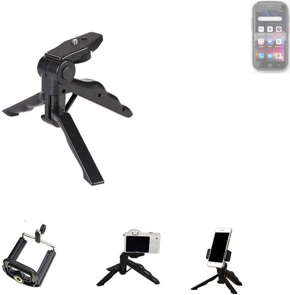 K-S-Trade Stativ Tisch-Ständer Dreibein Handy-Stativ Ständer kompatibel mit Unihertz Jelly 2E Mini-Stativ Smartphone Tripod Handy-Stativ aus Plastik