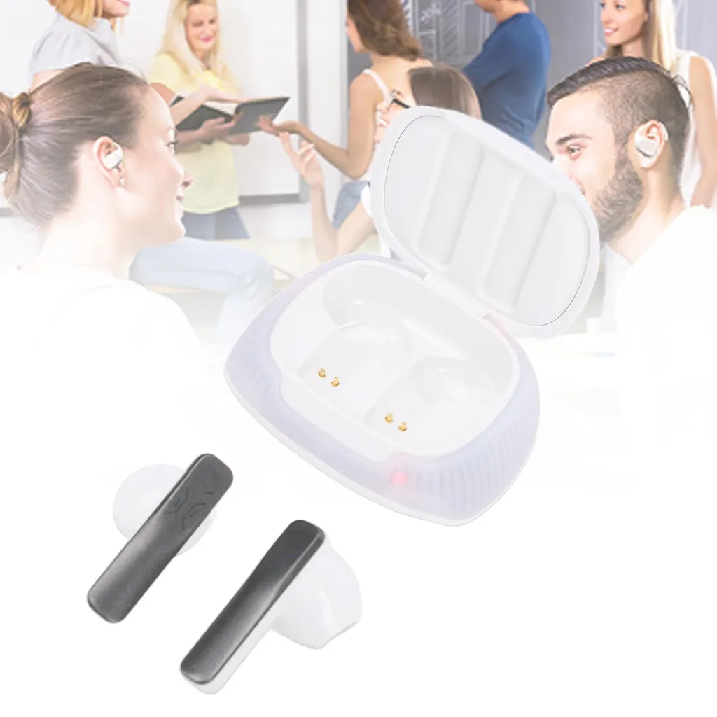Écouteurs traducteurs IA Bluetooth 5.3 blanc avec application dédiée