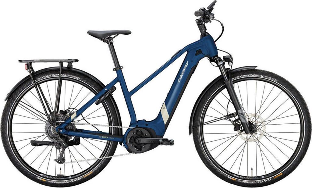 CONWAY Elektro-Trekkingrad "Cairon T 2.0 625" Mod. 23, Trapez, 28", blue metallic / desert matt, 9-Gang TEKTRO "M350", 46cm