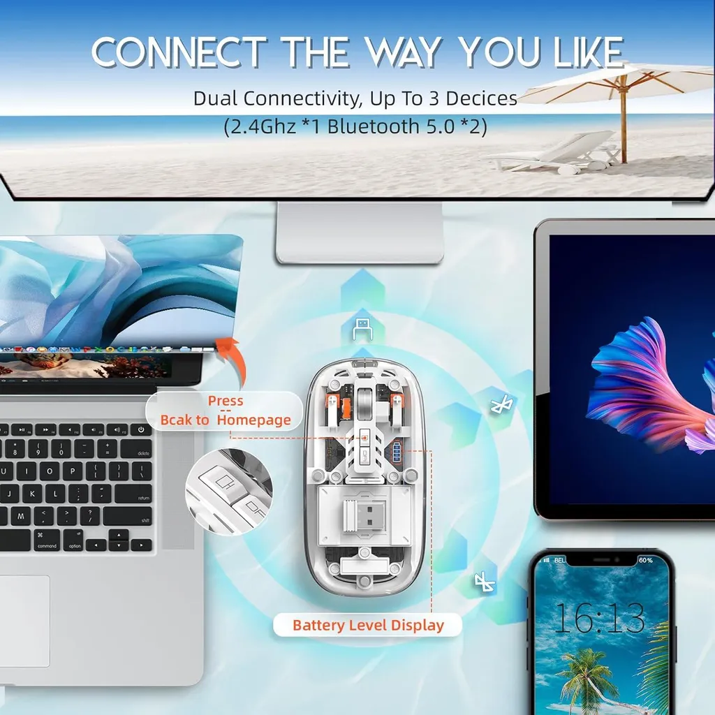 Mouse Trasparente LED Wireless - Il Regalo Tech Perfetto per il 2024 - 3
