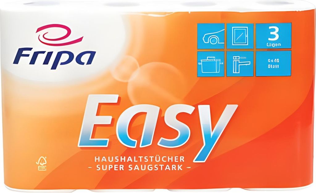 Fripa 3074003 Haushaltsrollen Easy - 3-lagig, geprägt, Obrázok produktu 