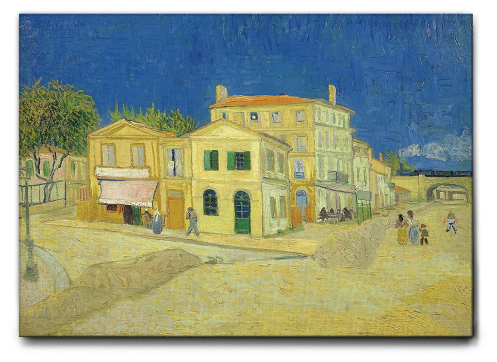 Giallobus - Das gelbe Haus (die Straße) - Vincent Van Gogh - 100L x 70B cm - Bild - Leinwand mit Standardrahmen