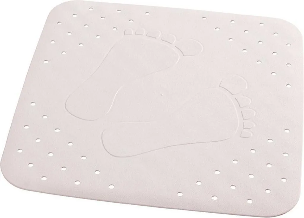 PLATTFUSS Tapis de bain 54x54cm antidérapant en caoutchouc blanc pur
