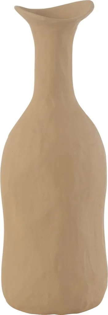Petit Vase J-Line Agra Beige en Métal - Idéal pour Décorer une Console