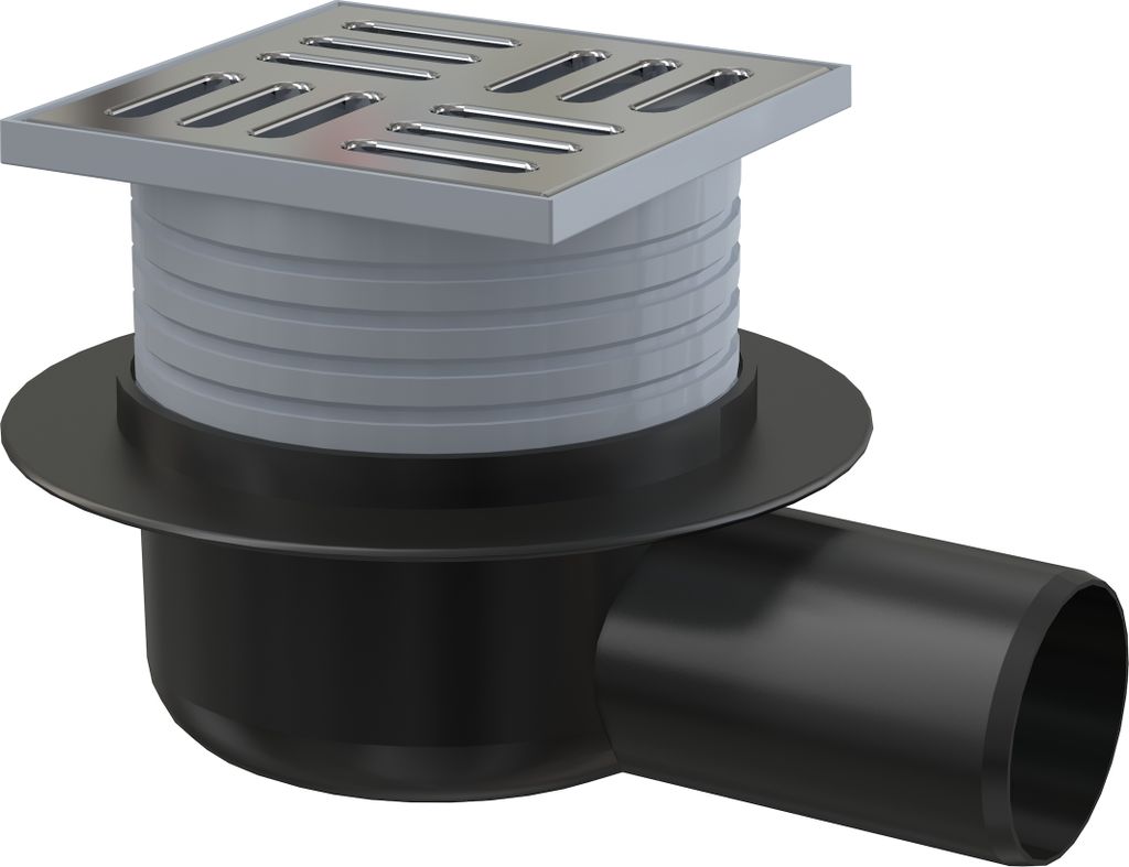 AlcaDrain Bodenablauf 105×105/50 mm mit einem waagrechten Image du produit 