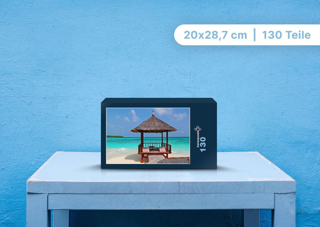 hansepuzzle 100754 - Strand Puzzle, 130 Teile, Natur, 28,7 x 20,0cm mit hochwertiger Aufbewahrung, Kartonbox und wiederverschließbarem Beutel