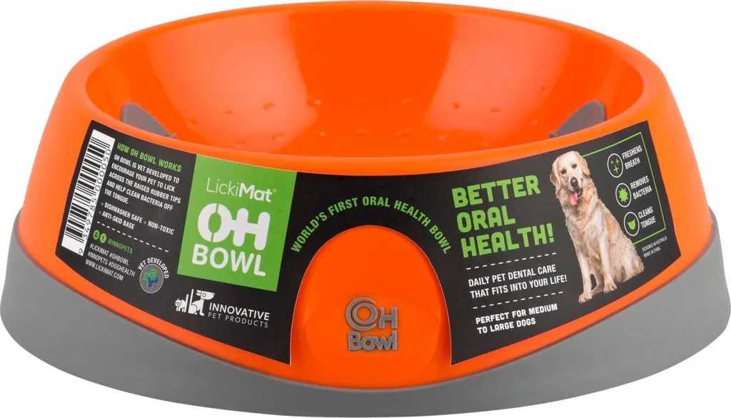 LickiMat OH Bowl - Ciotola da leccare per cani - arancione - Media