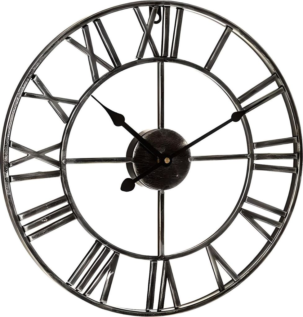 Zegar ścienny retro cyfry rzymskie LOFT śr. 50 cm - czarny Zdjęcie produktu 