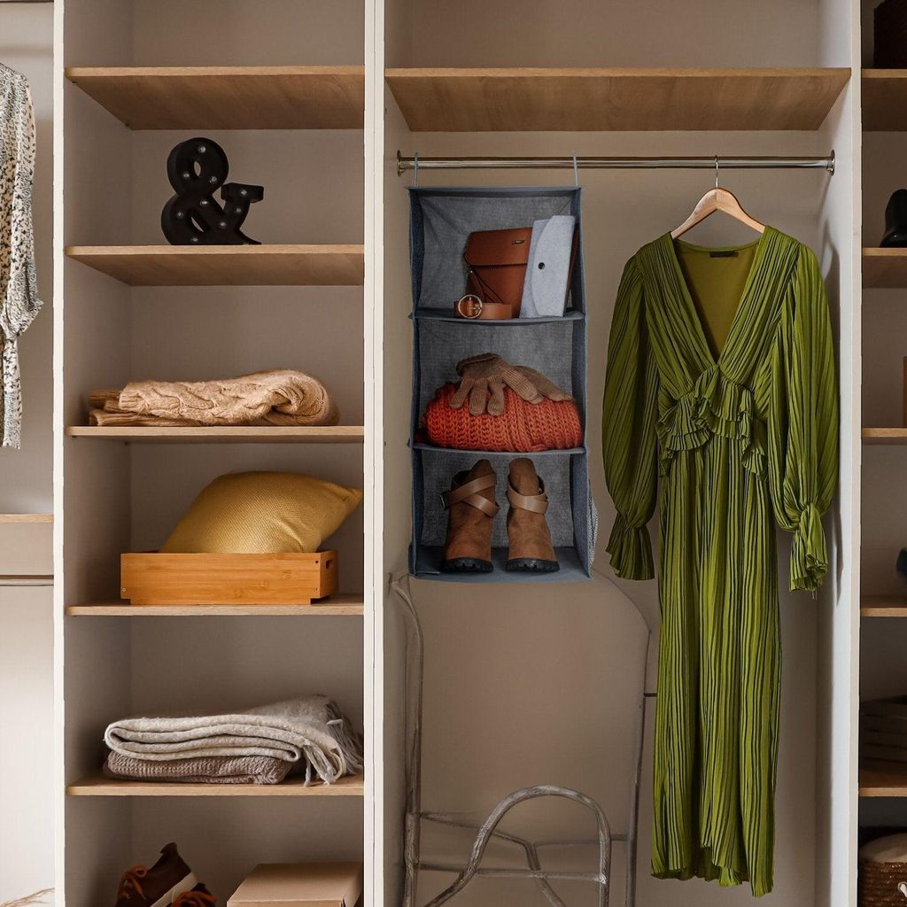 Kleiderschrank-Hänge-Organizer, 3 Fächer, 2er-Set