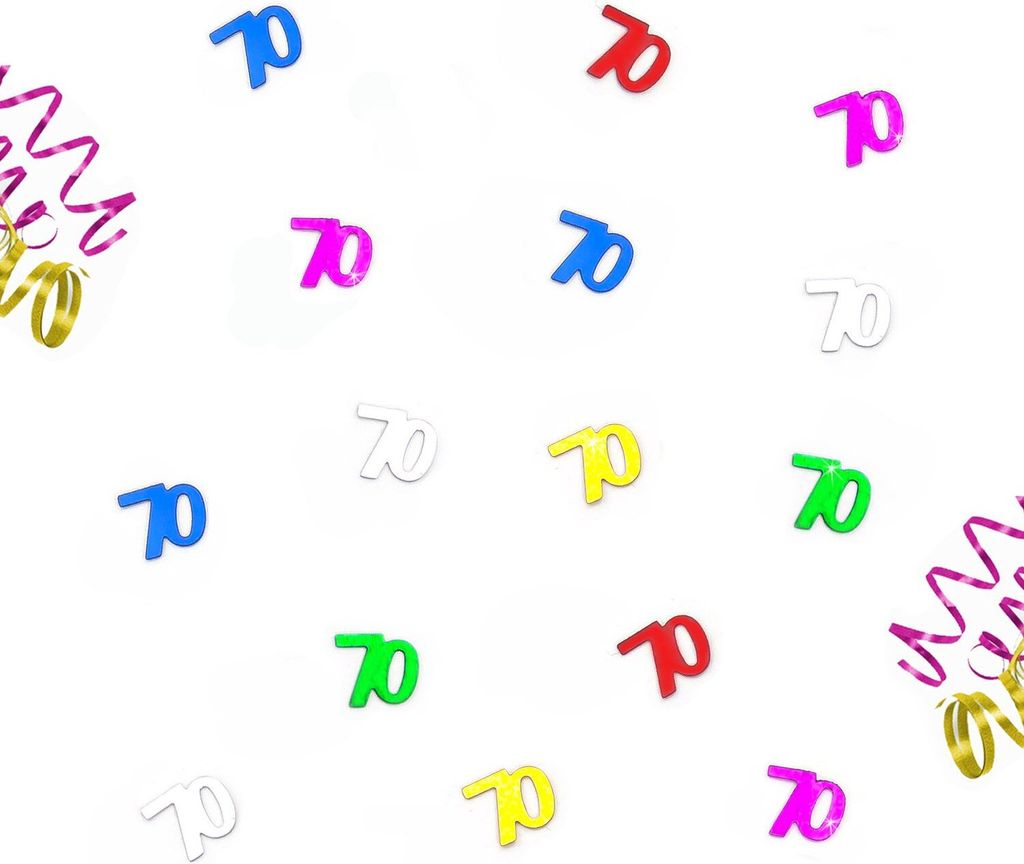 Oblique Unique Konfetti 70. Geburtstag Jubiläum über 800 Stück Tisch Deko Streudeko Geburtstagsdeko - bunt
