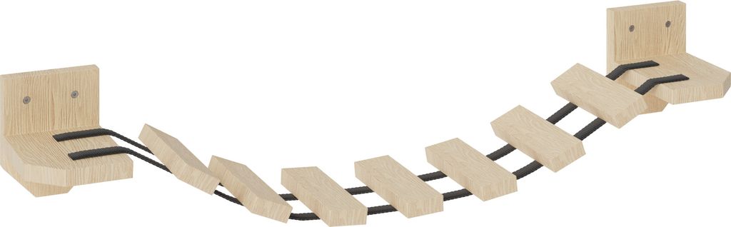 Hängebrücke für Katzen mit Regalen Kletterwand Katzenmöbel Leiter Wandmontage 9958