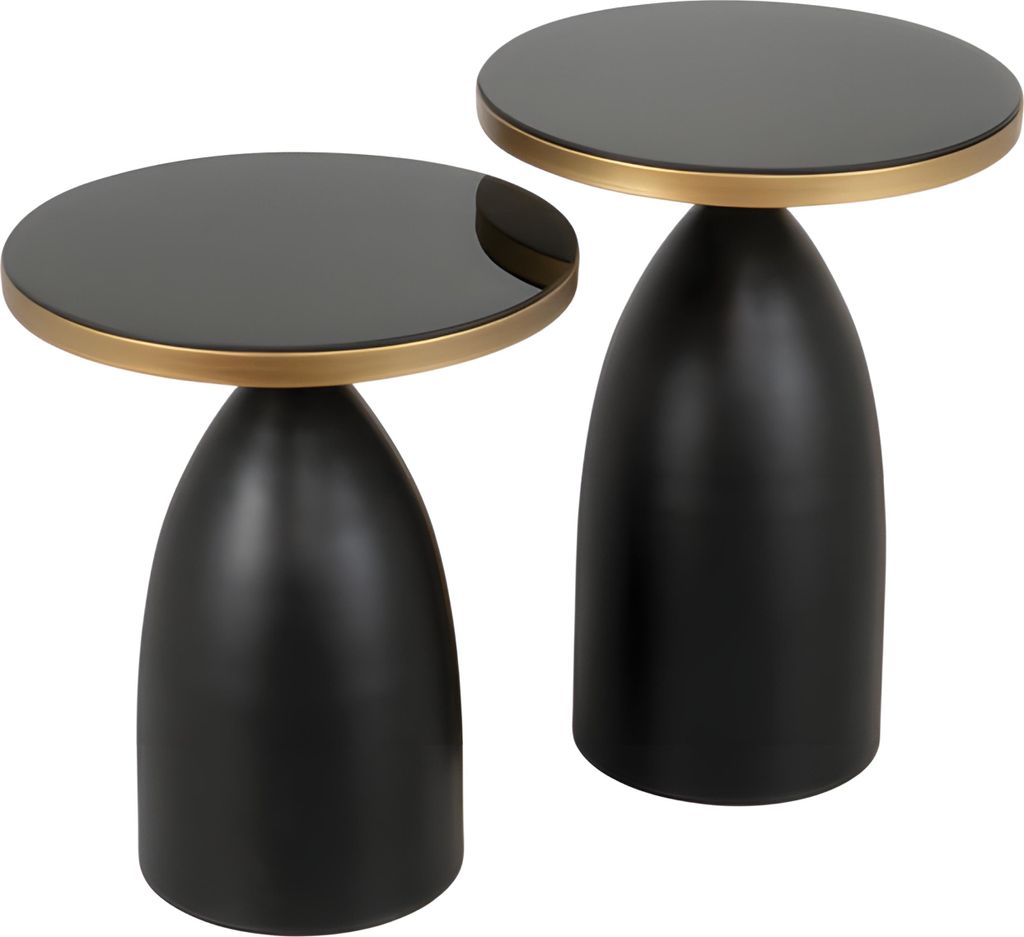 Schwarzer Holztisch modern, eleganter Beistelltisch aus Holz